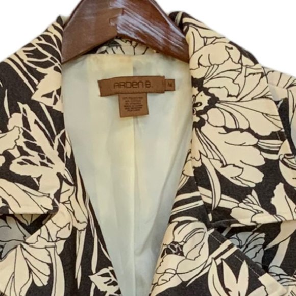Arden B Brown, Cream Floral Jacket/Coat \ Size M - Picture 7 of 10
